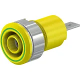 4 mm socket, flat plug connection, mounting Ø 12.2 mm, CAT III, yellow/green, 23.3070-20