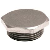 Plug Hexagonal with O-ring Nickel Plated Brass PG21 Metallic Raw color