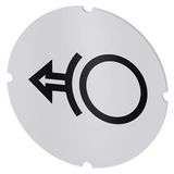 Inscription plate for illuminated pushbutton, round, milky, icon: Release brake