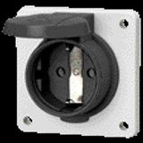 WCD inb 16A2P+A 230V IP54 SCHUKO zwart