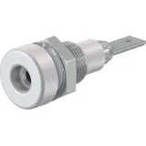 2 mm socket, flat plug connection, mounting Ø 6.4 mm, white, 23.0030-29