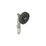 Adjustable safety lever with overhanging rubber roller, 50 mm diameter