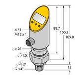 Pressure Sensor (Rotatable) With Analog Output and PNP/NPN Transistor Switching Output   PS003V-504-LI2UPN8X-H1141
