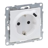 COMBINED SOCKET 2P+E SCHUKO STANDARD AUTO TERMINALS SHUTTERED + USB TYPE C WHITE