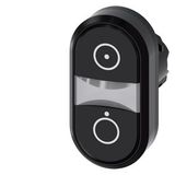 Twin pushbutton, 22 mm, round, plastic, black: Symbol 5264, black