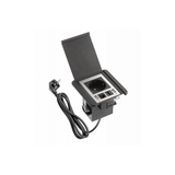 Furniture socket FLIP, 1xSHUKO, 2xUSB-A, HDMI, RJ45 cable 1.5 m, black