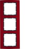 Frame 3gang, B.3, al. red/ant. matt, al. anodised