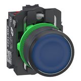 Plastic ill PB 24V blue 1NO+1NC Push-in