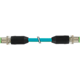 M12 male 0° / M12 male 0° A-cod. shielded TPE SF/UTP CAT5e bu 46.0m