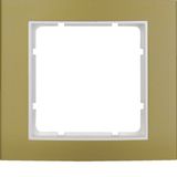 Frame 1gang, B.3, al. gold/p. white matt, al. anodised