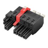 PCB plug-in connector, female plug, 7.62 mm, Number of poles: 4, 180°, PUSH IN with actuator, Clamping range, max. : 6 mm², Box