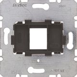 Supporting plate black mounting device 1gang for modular jack, com-tec