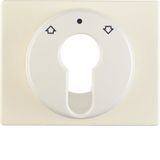 Centre plate for key push-button for blinds/key switch, arsys, white g