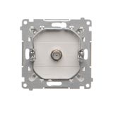 Cover for double socket with earthing - for Premium frames, Silver matt, metalic