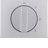 Centre plate rotary knob 3-step switch, neutral position, K.5, alu, al