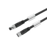Sensor/actuator line, Connecting line, M8 / M8, Number of poles : 3, 1 m, pin, straight - socket, straight, Shielded: No, LED: No, Sheath material: PUR, Halogen: No