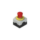 Complete unit with enclosure, emergency pushbutton, luminous disc and contacts