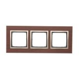 Triple frame, wood, Golden walnut