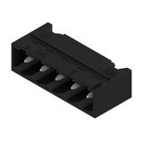 PCB plug-in connector, male header, closed side, THT/THR solder connection, 5.08 mm, Number of poles: 5, 90°, Solder pin length (l): 1.5 mm, tinned, black, Box