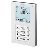 QMX3.P37 - Room operator unit KNX with temperature sensor, segmented backlit display, configurable touchkeys, LED display, white