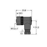 Field-Wireable Connector Female Connector M12 × 1, Angled   B8251-0