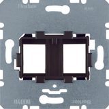 Supporting plate brown mounting device 2gang for modular jacks, com-te