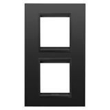LUX INTERNATIONAL PLATE - IN METAL - 2+2 MODULES VERTICAL - MONOCHROME SATIN BLACK - CHORUSMART