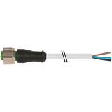 M12 female 0° A-cod. with cable PVC 3x0.34 gy UL/CSA 35m
