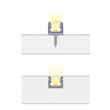 Attached PT aluminum profile, 10x8 mm, matte diffuser, complete, 2 m