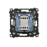 R-TV-SAT pass through aerial socket, (module), Simon 24, IP20/IP44, graphite mat
