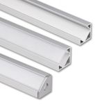 Corner aluminum profile RJ, 19x19mm, Whitey diffus., 2m