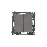 Double 2-pole switch, 16AX, black matt