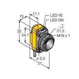 Photoelectric Sensor Diffuse Mode Sensor with Fixed-Field Background Suppression   QS18VP6FF100 W/30
