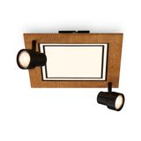 LED Deckenleuchte,schwarz-holzfarben,2xGU10+LED