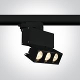 BLACK TRACK LIGHT ADJUSTABLE 12W WW 38deg IP20 230V