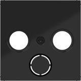 Central plate antenna socket 2/3-hole, extension, A.x/C.x, black glossy.