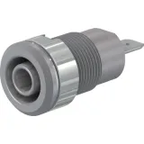 4 mm socket, flat plug connection, mounting Ø 12.2 mm, CAT III, gray, 49.7044-28