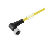 Sensor/actuator line, One end without connector, M12, Number of poles : 3, 3 m, Socket, angled, Shielded: No, LED: No, Sheath material: PUR, Halogen: No