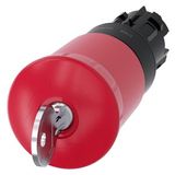 EMERGENCY-STOP mushroom pushbutton, 22 mm, round, plastic, red, 40 mm, with Siemens lock, B, lock