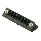 PCB plug-in connector, male header, Solder flange, THT/THR solder connection, 3.81 mm, Number of poles: 4, 135°, Solder pin length (l): 3.2 mm, tinned, black, Box