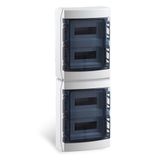 4-row distribution board, 48 MW, IP65, with transparent door