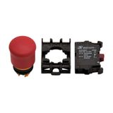 Set of emergency stop push-button with 1NC contact