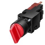 Toggle switch, 16 mm, round plastic, green