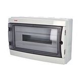 Cabinet ACQUA 3918-TTB, 18TE, 274x426x131mm, transparent plastic door, IP65