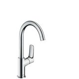 Logis 210 sink mixer with pop-up and swivel U-spout, chrome