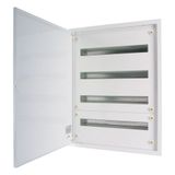 Complete flush-mounted flat distribution board, white, 24 SU per row, 4 rows, type A