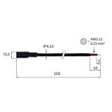 Power connector socket, free end (AWG 22/0.33 mm2)
