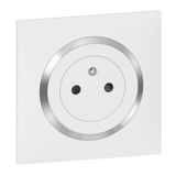 2P+E socket Surface dooxie 16A complete with claws, white square plate with chrome ring