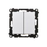 Double push button without pictogram: 2 inputs, 2 outputs, 10AX, matt aluminum