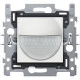 Motion detector, 230 V, 8 m, 180°, wall detector, for flush-mounting box, white coated